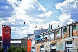 Montreal Zipline Adventure - What happens right before you jump: harness, briefing, and calm control